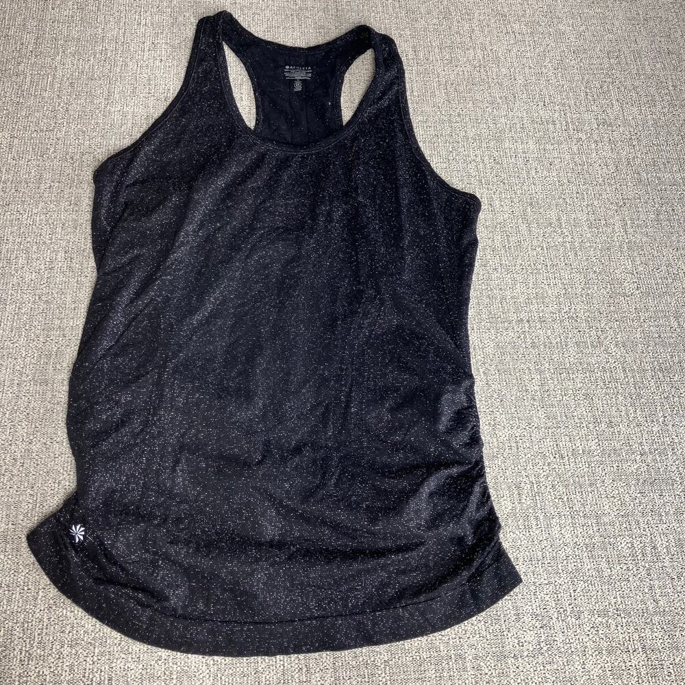 Athleta Speedlight Glow Black Silver Sparkle Activewear Tank Size  Large